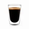JT-D110 300ml transparent double wall coffee glass with tapered inner bowl and wide circular rim