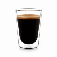 JT-D110 300ml transparent double wall coffee glass with tapered inner bowl and wide circular rim