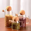 Glass Storage Jar with Cork Lid for Kitchen Grain and Food Storage