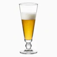 355ml footed pilsner beer glass with decorative ball stem