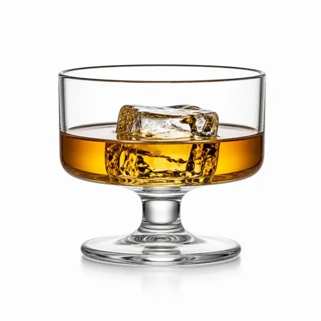 180ml mini coupe cocktail glass with wide bowl and compact short stem
