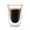 Double wall coffee glass with clear handleless design for espresso
