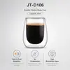 JT-D106 400ml Double Wall Glass Coffee Cup with Rounded Inner Bowl and Curved Outer Body