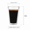 Double wall coffee glass with 95mm diameter opening and modern handleless design