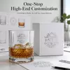 Custom textured whiskey tumbler for private label spirits and home bar collections
