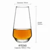 clear tapered beverage glass with narrow rim and weighted base