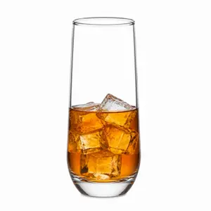 295ml slim highball drinking glass with heavy clear base