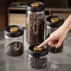 Stylish coffee bean vacuum storage container for home coffee stations and kitchens