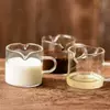 Clear borosilicate heart rim glass mug with handle for coffee, tea, and milk