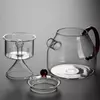 Premium handmade glass teapot with amber handle for home, cafés, hotels, and tea houses