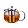 Round Borosilicate Glass Teapot with Stainless Steel Infuser – Heat Resistant Tea Pot