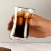 Jiateng custom double wall coffee glass cup with OEM ODM logo printing service