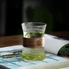 Jiateng glass coffee cup with wooden sleeve and ribbed glass design for coffee drinks