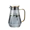 Borosilicate glass cold water jug with ergonomic handle and modern geometric design