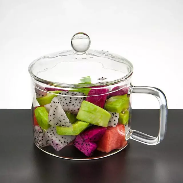 Mini Heat Resistant Glass Cooking Pot with Lid for Kitchen Cooking
