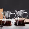 Jiateng borosilicate glass pour over coffee maker with stainless steel filter