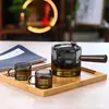 Modern Glass Tea Cup Set with Transparent Teapot for Tea Serving