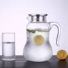  jiateng eco-friendly dishwasher safe glass pitcher with stainless steel infuser lid