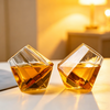 Jiateng modern tilted whiskey glass, elegant design for whiskey lovers, perfect for entertaining guests or gifting