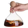  Pouring red wine into Jiateng crystal decanter to enhance aeration and flavor, ideal for wine enthusiasts and home bars.