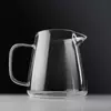 Elegant transparent glass teapot with minimalist modern design