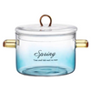 Jiateng clear glass pot with lid, perfect for cooking soups, noodles, or stews, modern and stylish addition to any kitchen