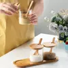 Modern Jiateng glass kitchen storage jars designed for coffee sugar spices tea and dry food storage