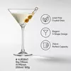 Stemmed martini cocktail glass with 195mm height and classic clear design