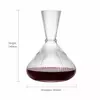 Vertical ribbed wine decanter with decorative textured glass body and clear finish