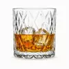 310ml mountain whiskey glass with geometric textured design for spirits serving