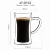Clear 400ml glass coffee mug featuring a narrow waist wide circular rim and transparent side handle