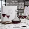 decorative wine glassware set with patterned decanter and stemmed glasses for retail and hospitality
