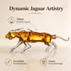 Sculptural whiskey decanter featuring detailed leopard body and curved tail