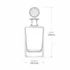 Sports themed whiskey decanter with square clear glass bottle design