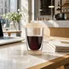 Compact 250ml borosilicate glass coffee tumbler with silicone lid and base for cafes retailers and wholesale buyers