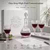 Elegant vintage style wine serving set with decorative decanter and stemmed glasses