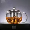 Round Borosilicate Glass Teapot with Stainless Steel Infuser – Heat Resistant Tea Pot