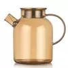 Modern heat-resistant glass cold water pitcher with ergonomic handle and smooth pouring spout