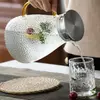 Decorative glass serving pitcher with modern textured finish for homes, cafés, hotels, and restaurants