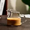 Jiateng mini glass milk pitcher with convenient handle for cafe and restaurant use