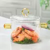 Heat Resistant Glass Cooking Pot with Transparent Lid for Kitchen Cooking
