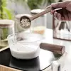 Premium Borosilicate Glass Cooking Pan with Comfortable Wooden Handle