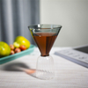 Elegant cocktail glass by Jiateng with ribbed clear base and colored top, ideal for parties, bars, and gifting