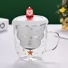 Jiateng Christmas mugs with festive lids, great for hot drinks at holiday parties.