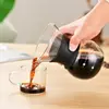 Transparent glass coffee carafe with silicone grip for espresso and specialty coffee 