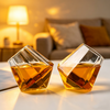 Jiateng angled whiskey glass, stylish and elegant, perfect for serving whiskey, bourbon, or scotch, modern barware for home or gifting