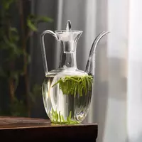 Jiateng transparent glass teapot with long spout for loose leaf tea brewing