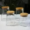 Stylish Jiateng reusable glass canisters with bamboo lids for kitchen countertop decor and storage