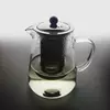 Glass tea pot with removable stainless steel infuser for home and office use
