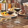 Luxury long stem red wine glasses featuring crystal-clear construction and a spacious bowl for enhanced wine aeration.
